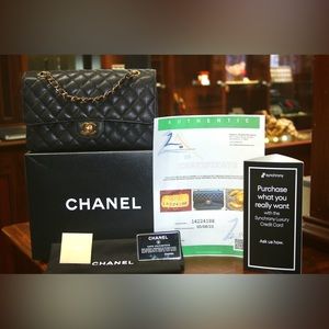Sold - Chanel Classic Double flap Medium Caviar Leather